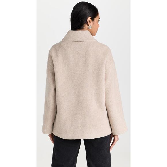 REFORMATION 'Rocky' Oversized Wool Shirt Jacket in Beige US L NWT - Picture 4 of 13